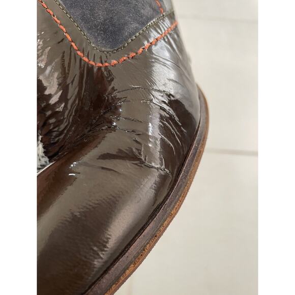 True Religion Calf Boots Leather Suede Buttons Side Zip FLAWS - Picture 10 of 16